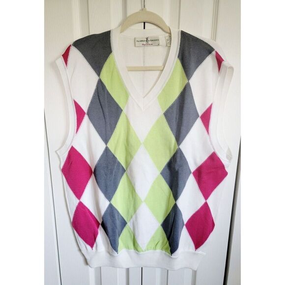 Fairway & Greene‎ L Knit Sweater Vest Men's Argyle Golf Grandpa Preppy Vintage - Picture 1 of 7